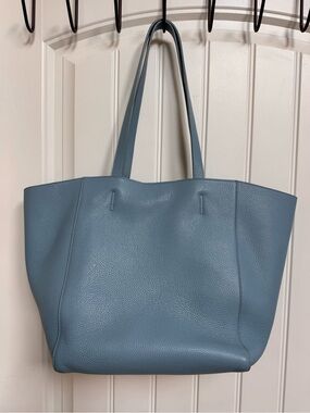 Pop & Suki Baby Blue Pebble Leather Tote. 12” by 11” by 7”